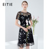 EITIE爱特爱夏季新款时尚镂空网纱印花温柔显瘦收腰A字连衣裙B2107736 商品缩略图0