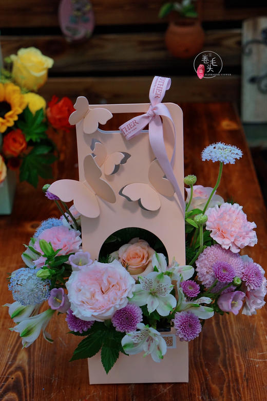 【2021.教师节】珊瑚粉小号蝴蝶提篮 79 商品图0