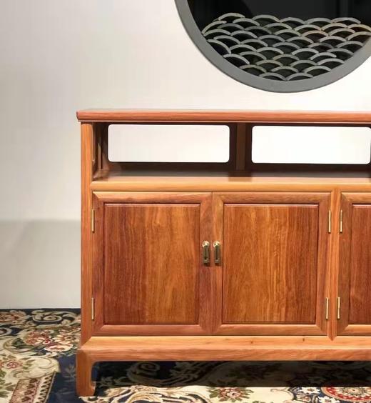 红桥红  家具严选  缅甸花梨（大果紫檀）  【158 马蹄腿 亮格餐边柜】 商品图1