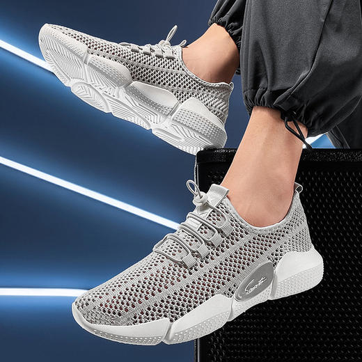 【运动鞋】夏季透气休闲镂空网面男士运动鞋 商品图0