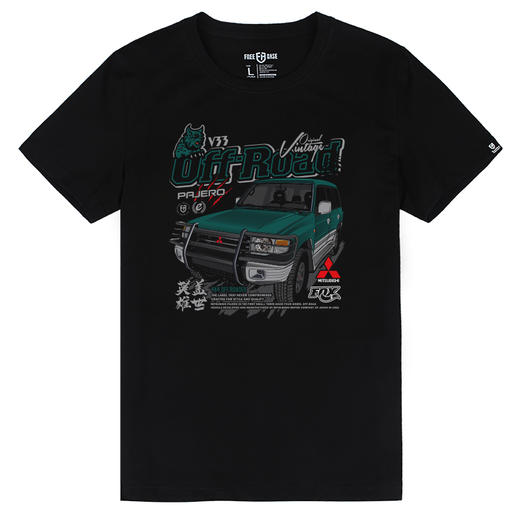 NMT-1613新款夏季三菱越野车个性图案印花青年常规圆领日常短袖衫 商品图1