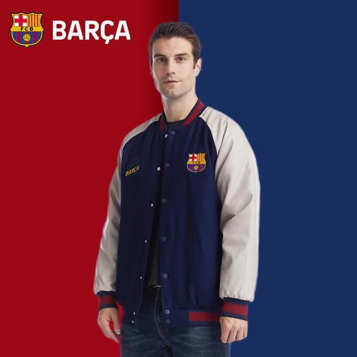巴塞罗那官方商品丨巴萨新款加厚保暖夹克外套签名球迷棒球服 商品图2