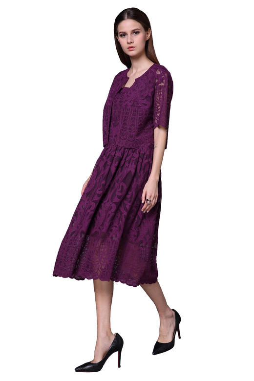 【伯妮斯茵】162S160--紫色连衣裙--《雏菊》--《生命之美-梵高的花园》 商品图0