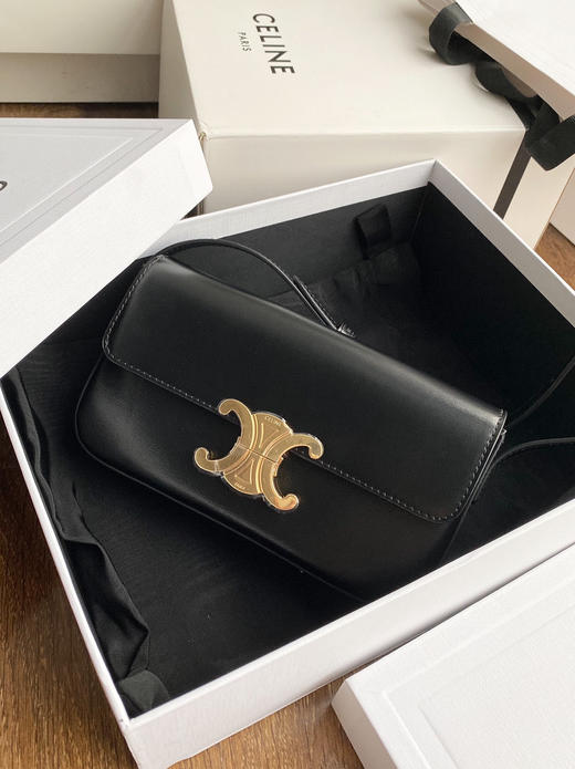 𝐂𝐄𝐋𝐈𝐍𝐄 凯旋门牛皮腋下包-黑色（原厂皮） 商品图5