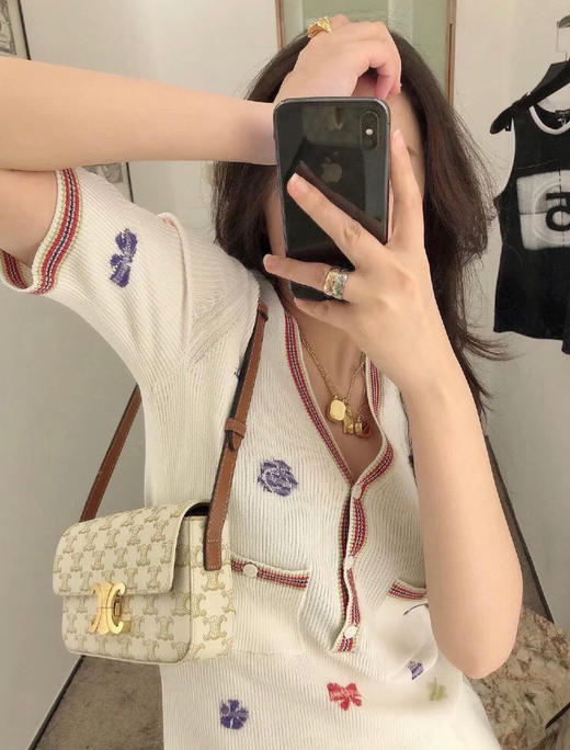 𝐂𝐄𝐋𝐈𝐍𝐄凯旋白花腋下包（原厂皮） 商品图2