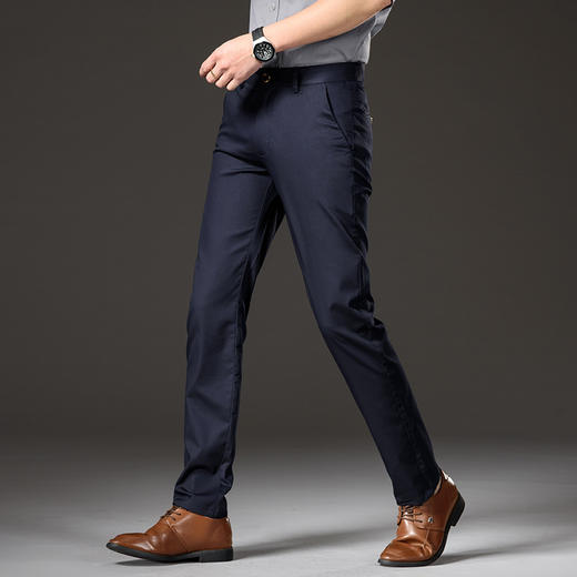 红览休闲裤2021春夏高腰宽松男士直筒商务裤子8080B-CN154-DC149 商品图0