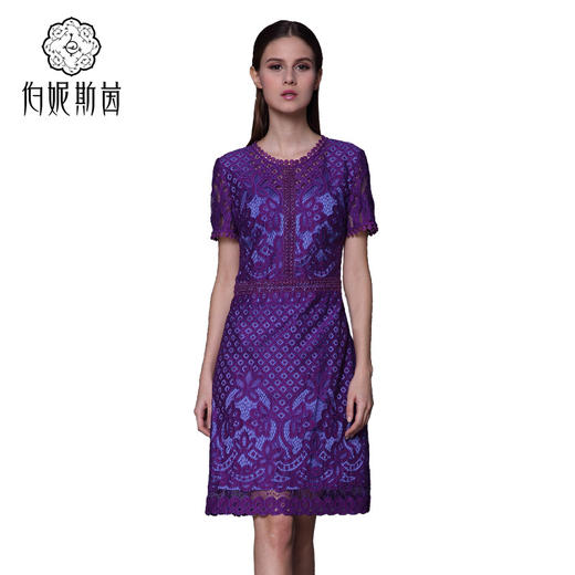 【伯妮斯茵】162S121--紫色连衣裙--花园的石阶--《生命之美-梵高的花园》 商品图1