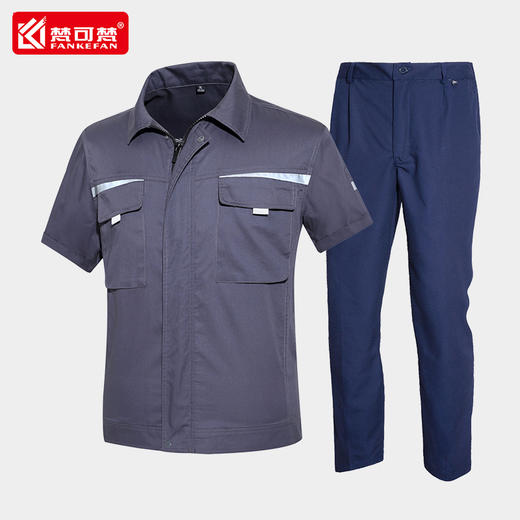 夏季短袖劳保工作服男耐磨工厂车间劳动工人半袖厂服上衣工服定制 商品图1
