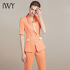 IWY/橘色欧美时尚女装名媛修身显瘦短袖职业装套裤通勤ol气质
212024C1+P1 商品缩略图0