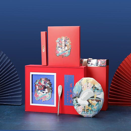 得一茶吉庆有余白牡丹饼茶礼300g 商品图0