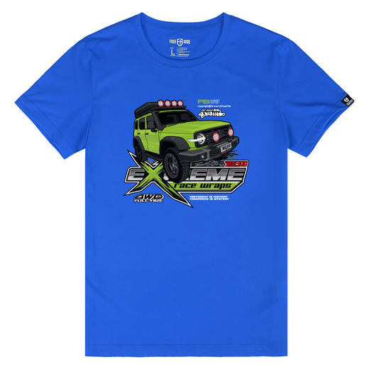 NMT-1612坦克300夏装新款青春短袖流行圆领越野车印花纯色活力水洗T恤衫 商品图2