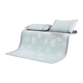 水星家纺 印花冰丝席三件套 轻风物语 加大双人凉席子1.8米床