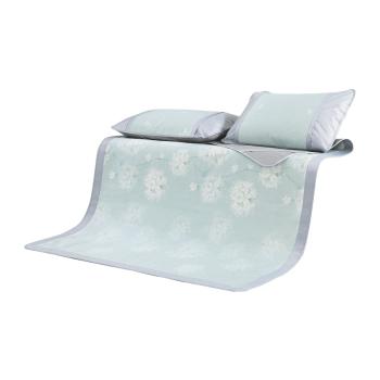 水星家纺 印花冰丝席三件套 轻风物语 加大双人凉席子1.8米床 商品图0