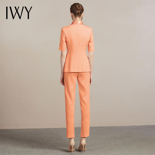 IWY/橘色欧美时尚女装名媛修身显瘦短袖职业装套裤通勤ol气质
212024C1+P1 商品图3