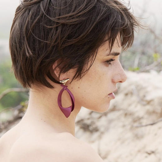 北京仓｜Eddie Borgo-KERCHIEF-耳环（酒红）［美国设计师］ 商品图0