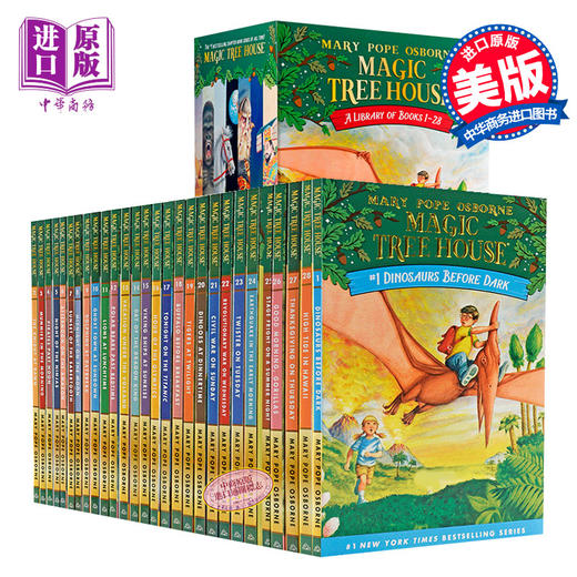 预售 【中商原版】65册大套装 神奇树屋英文原版 第一二季Magic Tree House 梅林儿童故事初级章节书桥梁书探险历奇分级读物英文原版7-12岁 商品图1