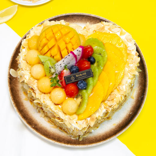 【心意满满】烘制金黄杏仁碎片-水果生日蛋糕 商品图3