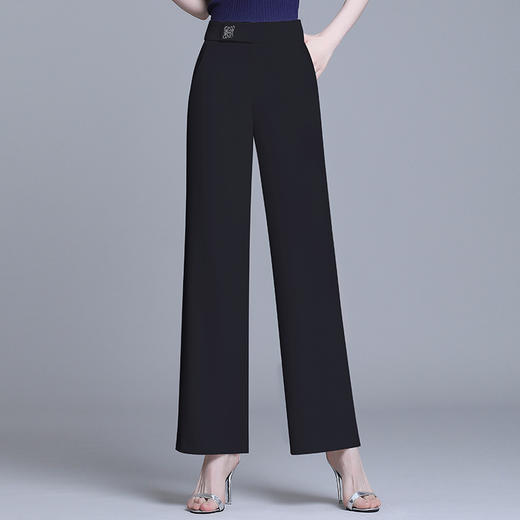 上海旗袍厂XBMY-21072夏季新款刺绣阔腿裤韩版高腰显瘦宽松垂坠感休闲裤 商品图1