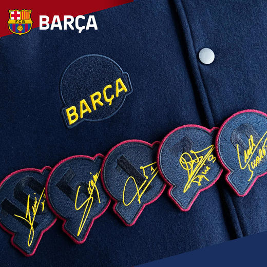 巴塞罗那官方商品丨巴萨新款加厚保暖夹克外套签名球迷棒球服 商品图4