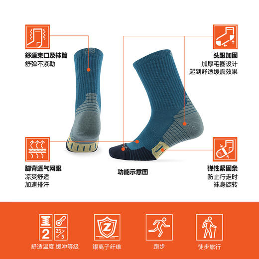【99元3双】赛乐银离子户外徒步跑步运动袜防臭速干吸汗透气 商品图2