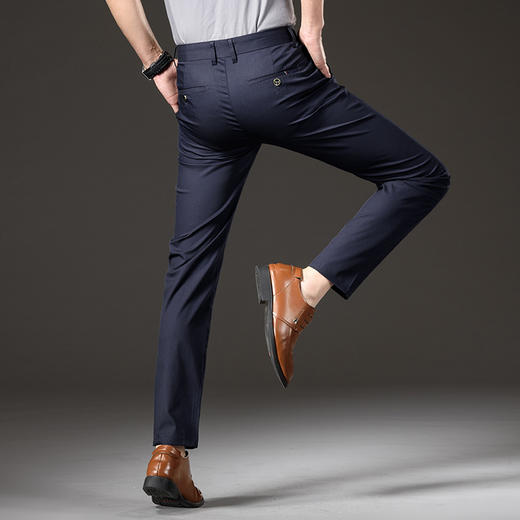 红览休闲裤2021春夏高腰宽松男士直筒商务裤子8080B-CN154-DC149 商品图3