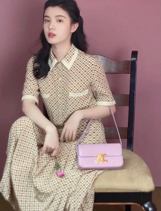 𝐂𝐄𝐋𝐈𝐍𝐄 凯旋牛皮腋下包-粉紫（原厂皮） 商品图3