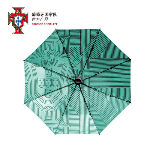 葡萄牙国家队官方商品丨遮阳防晒防水黑胶晴雨伞C罗经典黑绿暗纹 商品图3