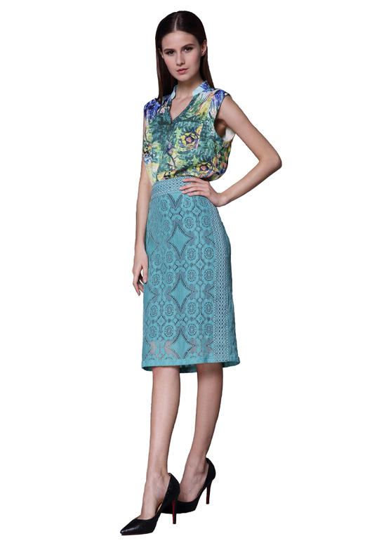 【伯妮斯茵】162F095--绿色衬衫--鲜花盛开的花园--《生命之美-梵高的花园》 商品图0