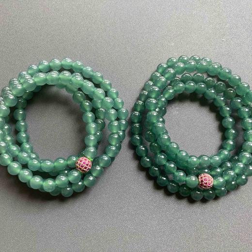 高冰种蓝水翡翠珠串108珠 商品图0