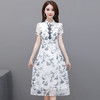 YWE  21R68气质短袖阔太太印花连衣裙 商品缩略图3