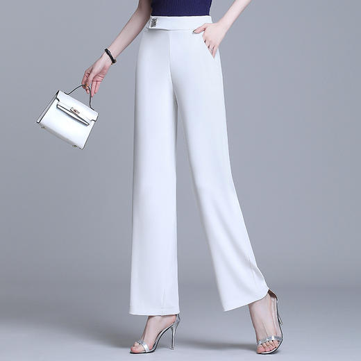 上海旗袍厂XBMY-21072夏季新款刺绣阔腿裤韩版高腰显瘦宽松垂坠感休闲裤 商品图2