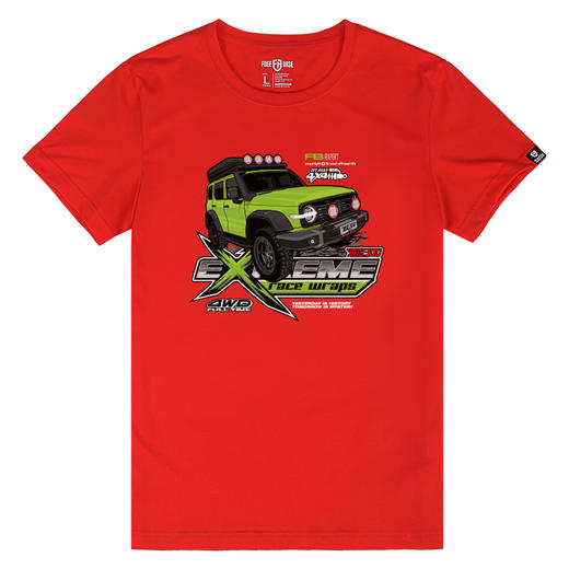 NMT-1612坦克300夏装新款青春短袖流行圆领越野车印花纯色活力水洗T恤衫 商品图4