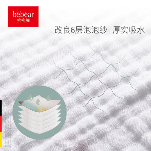 抱抱熊婴儿浴巾纯棉超柔吸水纱布 商品图3