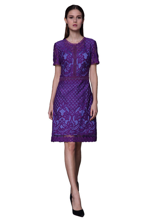【伯妮斯茵】162S121--紫色连衣裙--花园的石阶--《生命之美-梵高的花园》 商品图0