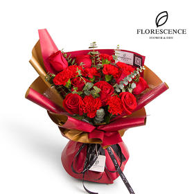 臻爱-康乃馨红玫瑰混搭花束