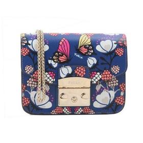 FURLA/芙拉 METROPOLIS系列 女士印花牛皮单肩斜挎包小猪包小方包链条包女包 多色可选941742
