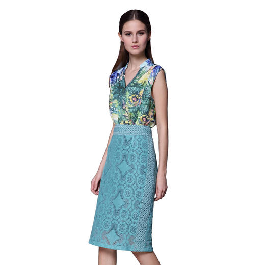 【伯妮斯茵】162F095--绿色衬衫--鲜花盛开的花园--《生命之美-梵高的花园》 商品图5