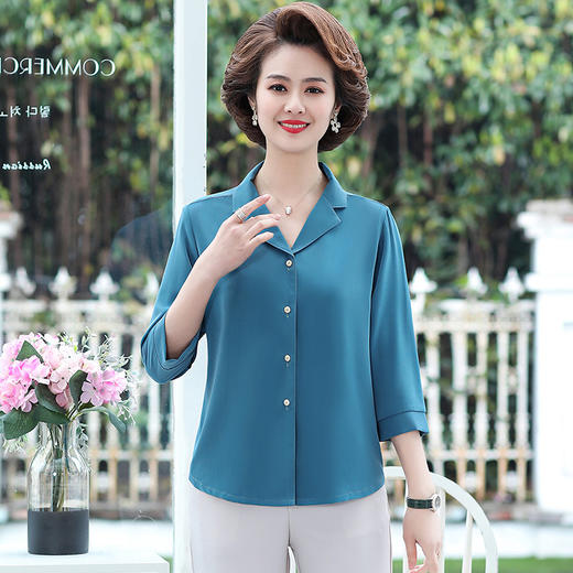 NP  17337四五十岁洋气大码妈妈装雪纺衬衫 商品图1