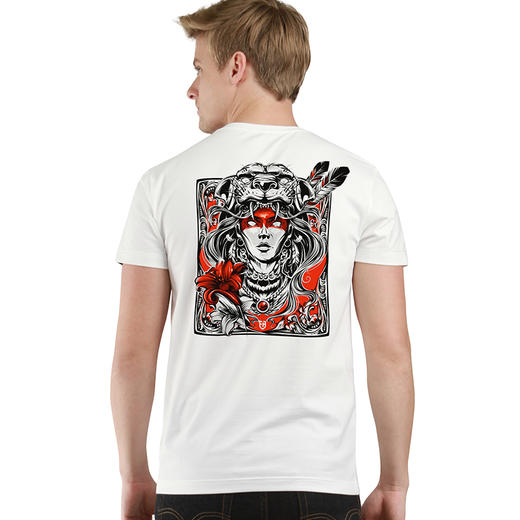 NMT-1623欧美版复古潮流个性创意印花图案纯色圆领青年短袖T恤衫 商品图1