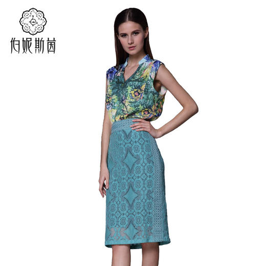 【伯妮斯茵】162F095--绿色衬衫--鲜花盛开的花园--《生命之美-梵高的花园》 商品图1