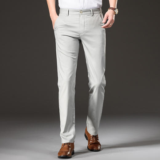 红览休闲裤2021春夏高腰宽松男士直筒商务裤子8080B-CN154-DC149 商品图7
