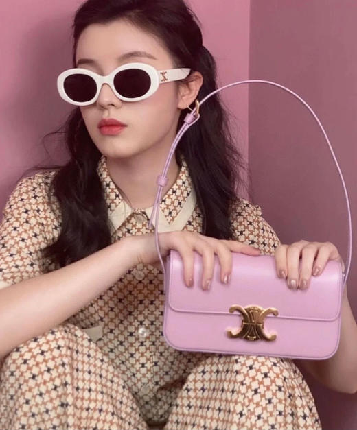 𝐂𝐄𝐋𝐈𝐍𝐄 凯旋牛皮腋下包-粉紫（原厂皮） 商品图1