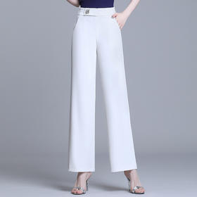 上海旗袍厂XBMY-21072夏季新款刺绣阔腿裤韩版高腰显瘦宽松垂坠感休闲裤