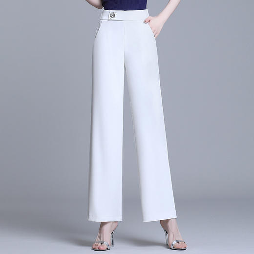 上海旗袍厂XBMY-21072夏季新款刺绣阔腿裤韩版高腰显瘦宽松垂坠感休闲裤 商品图0