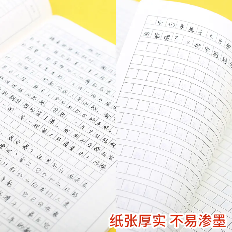 玛丽小学生加厚大号16k开300格高中b5作文本400格方格日记作文簿