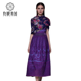 【伯妮斯茵】162S122--紫色连衣裙--花园的石阶--《生命之美-梵高的花园》