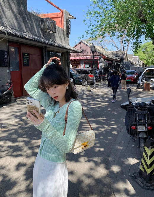 𝐂𝐄𝐋𝐈𝐍𝐄凯旋白花腋下包（原厂皮） 商品图4