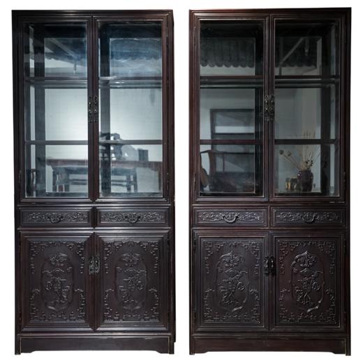 红木蝠云纹书柜（一对） 商品图5