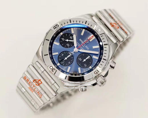 【硬核钢王】GF新品百年灵Chronomat，备受关注的蝴蝶扣辊珠精钢表链因其类似“子弹”的外形被称为“子弹链”。一体式圆滑倒角处理，每一处细节都展现出高辨识度机械美感❕ 商品图2