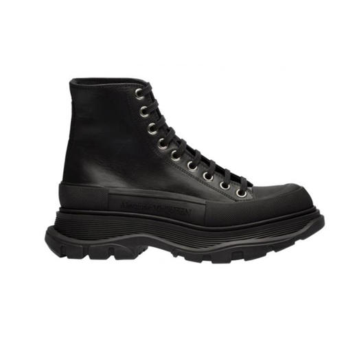 ALEXANDER MCQUEEN 麦昆 女士系带中靴 黑色 633900 WHZ62 1081 商品图1